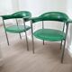 Set of 2 vintage green chairs / armchairs / lounge chairs
