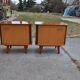 Pair of mid-century brown lacquered wooden bedside tables – 1950s, Czech Republic