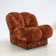 Vintage Italian Space Age armchairs in orange velvet