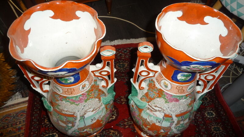 Pair of vases mounted in Imari, Japan