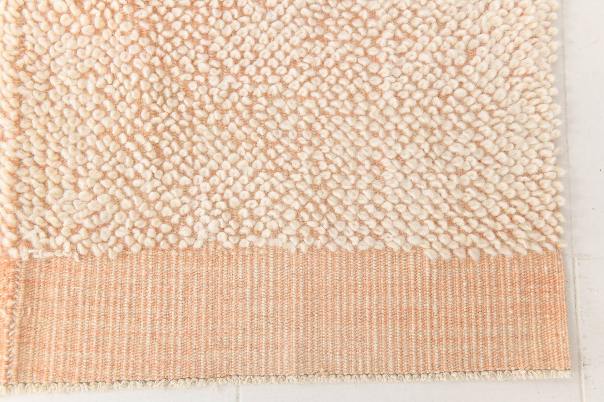 4x7 Salmon Beige Handmade Turkish Vintage Rug