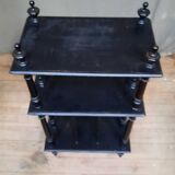 Blackened wooden shelf