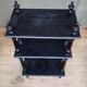 Blackened wooden shelf