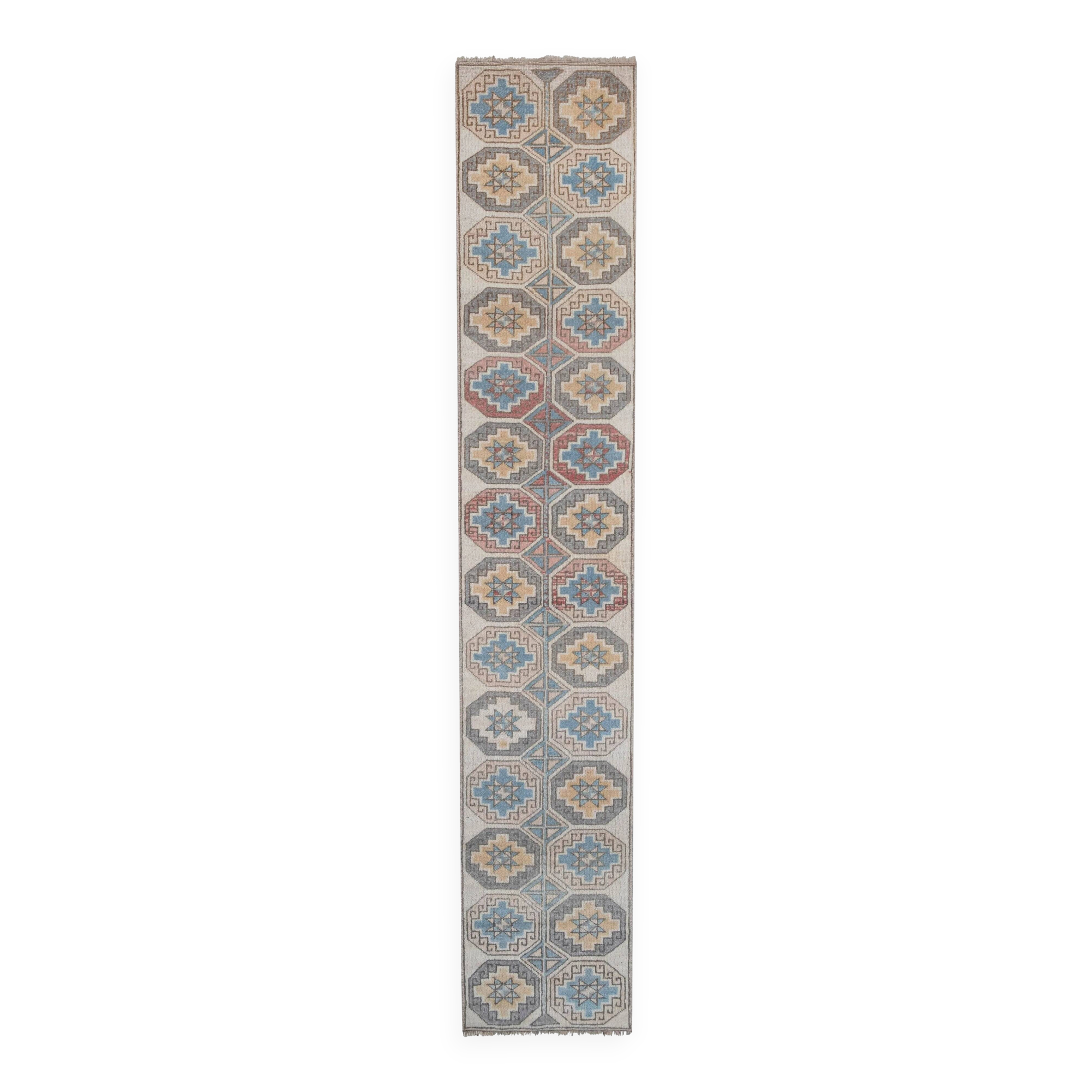 Vintage Turkish hallway rug 49x255 cm