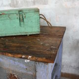 Green vintage wood tool case
