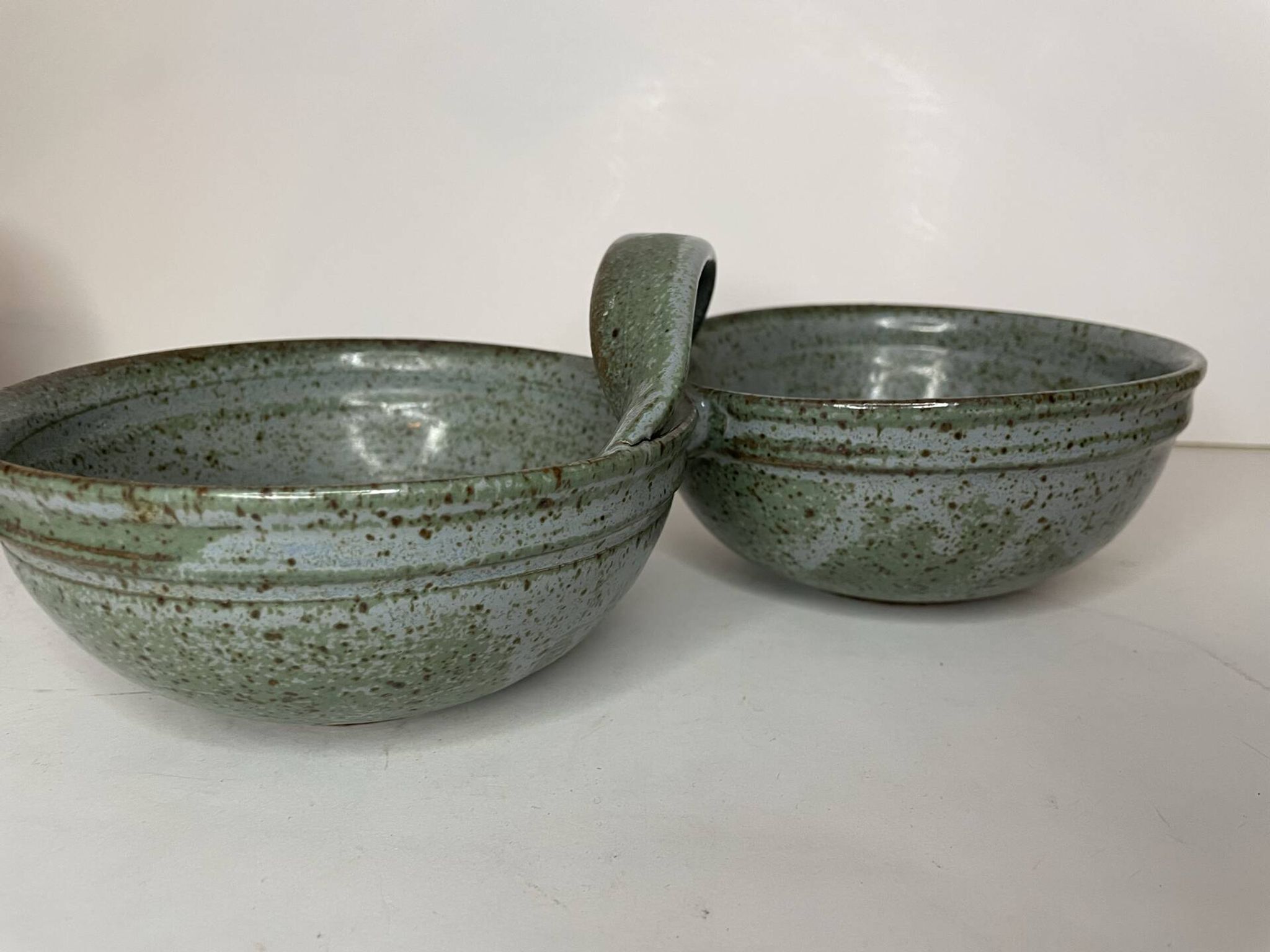 Green ceramic serving dish