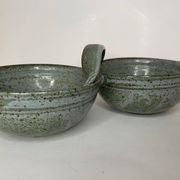Green ceramic serving dish