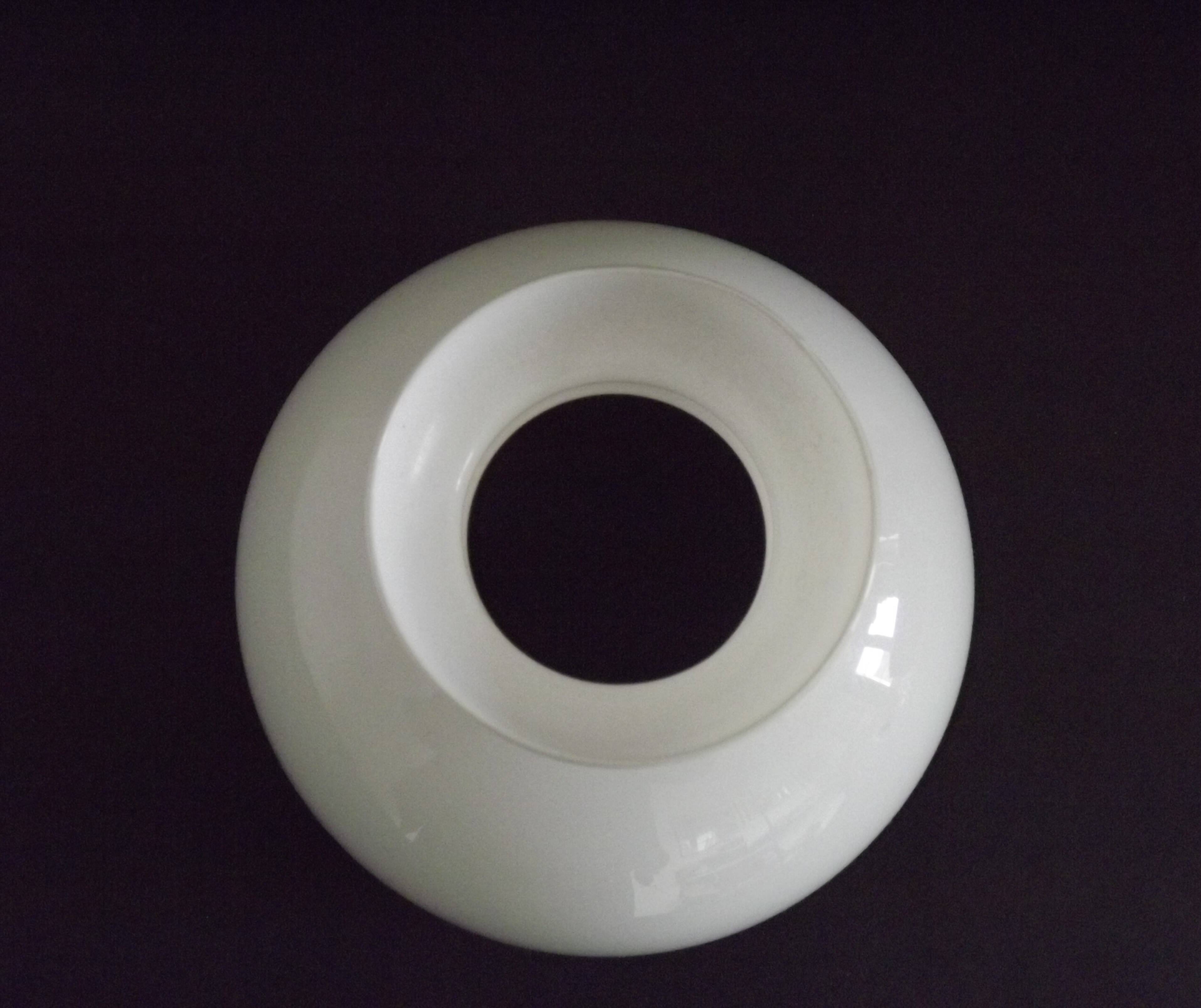 French vintage set of 4 white opaline glass lantern-style replacement shades.