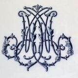 Ancien grand plat ovale Brown Westhead Moore & co monogramme XIX