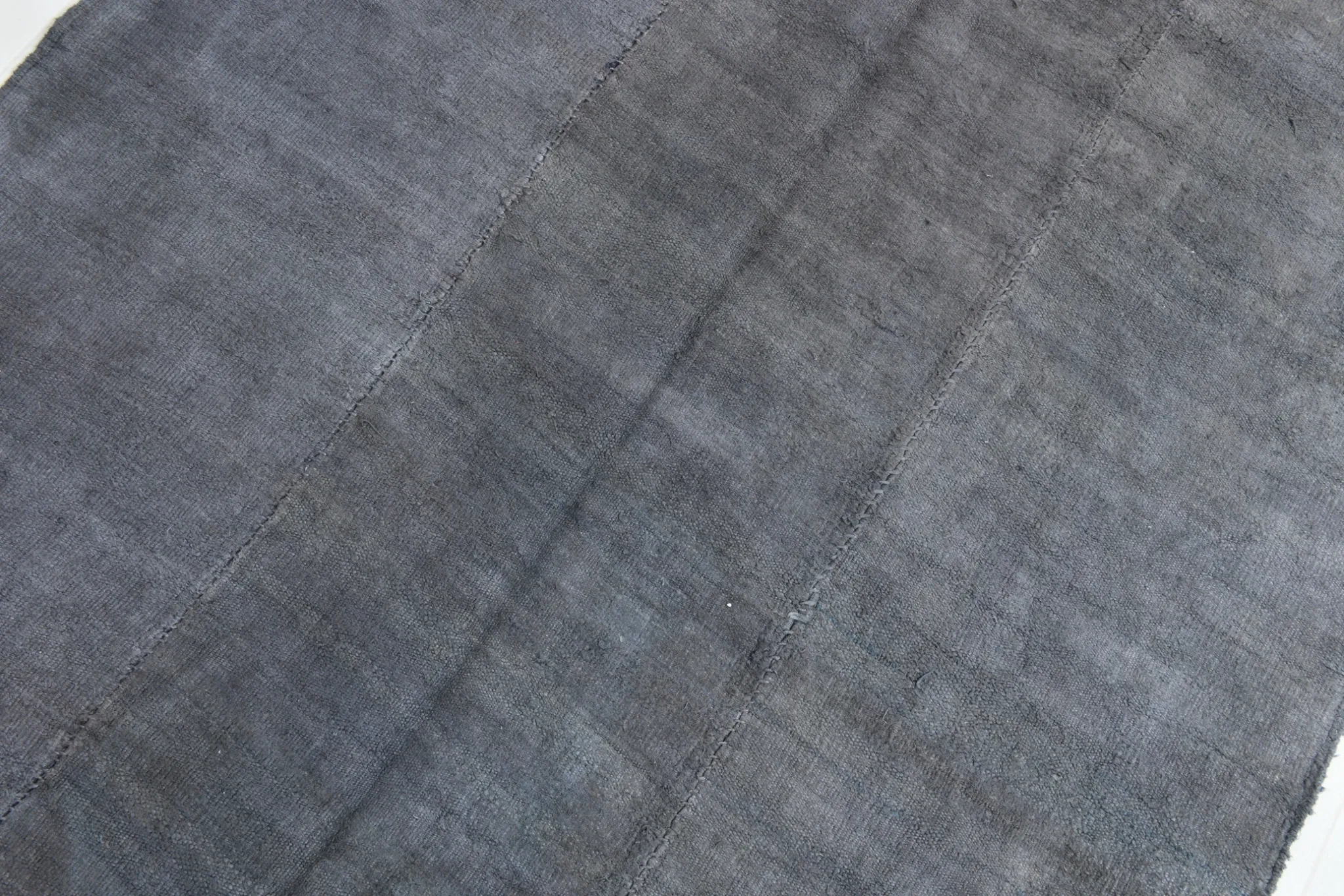 Vintage Gray Tones Kilim Rug, Handmade Mid Century Modern Carpet, 156x231Cm