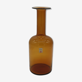 Vase bouteille Holmegaard couleur ambre marron