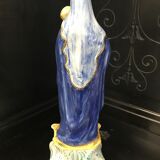 Virgin and child in earthenware of quimper early twentieth century