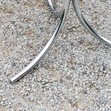 Dining table from the 70s top smoked glass base chrome