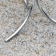 Dining table from the 70s top smoked glass base chrome