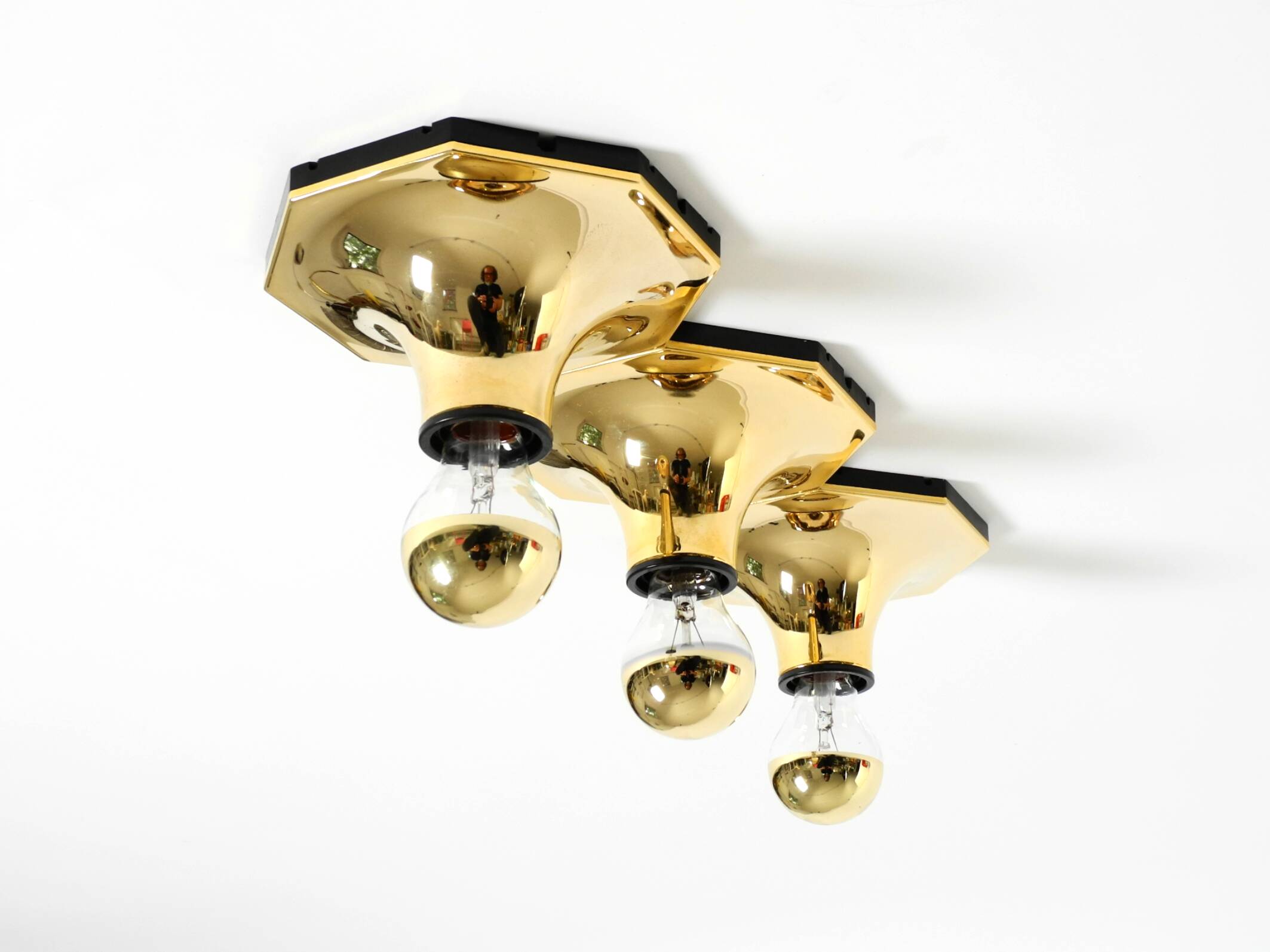 Set of three 1970s wall or ceiling lamps by Motoko Ishii for Staff Leuchten