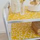 Industrial trolley - Chrome serving trolley with flowered trays