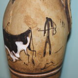 Vintage ceramics from Vallauris. Aiguière of the years 70. Signed Santi.