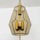Set of 2 Smoked Glass Pendant Lamps by Glashütte Limburg