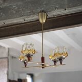 Vintage pendant light, Oberglass Austria glass pendant light, Murano style