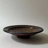 Vintage ceramic pottery salad bowl, signed, Berber work