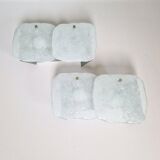 Pair of frosted glass wall sconces, Kalmar Francken, 1970