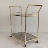 Serves golden trolley bar with wheels, in golden brass of the 80'S