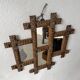 Paire de cadres miroirs Tramp Art 1900