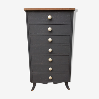 Commode semainier vintage noir