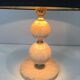 Travertine and brass lamp