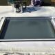 Plateau moderniste aluminium et verre fumé gris