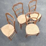Set of 4 straw chairs