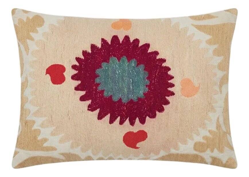 Vintage embroidered cushion cover 46x69 cm