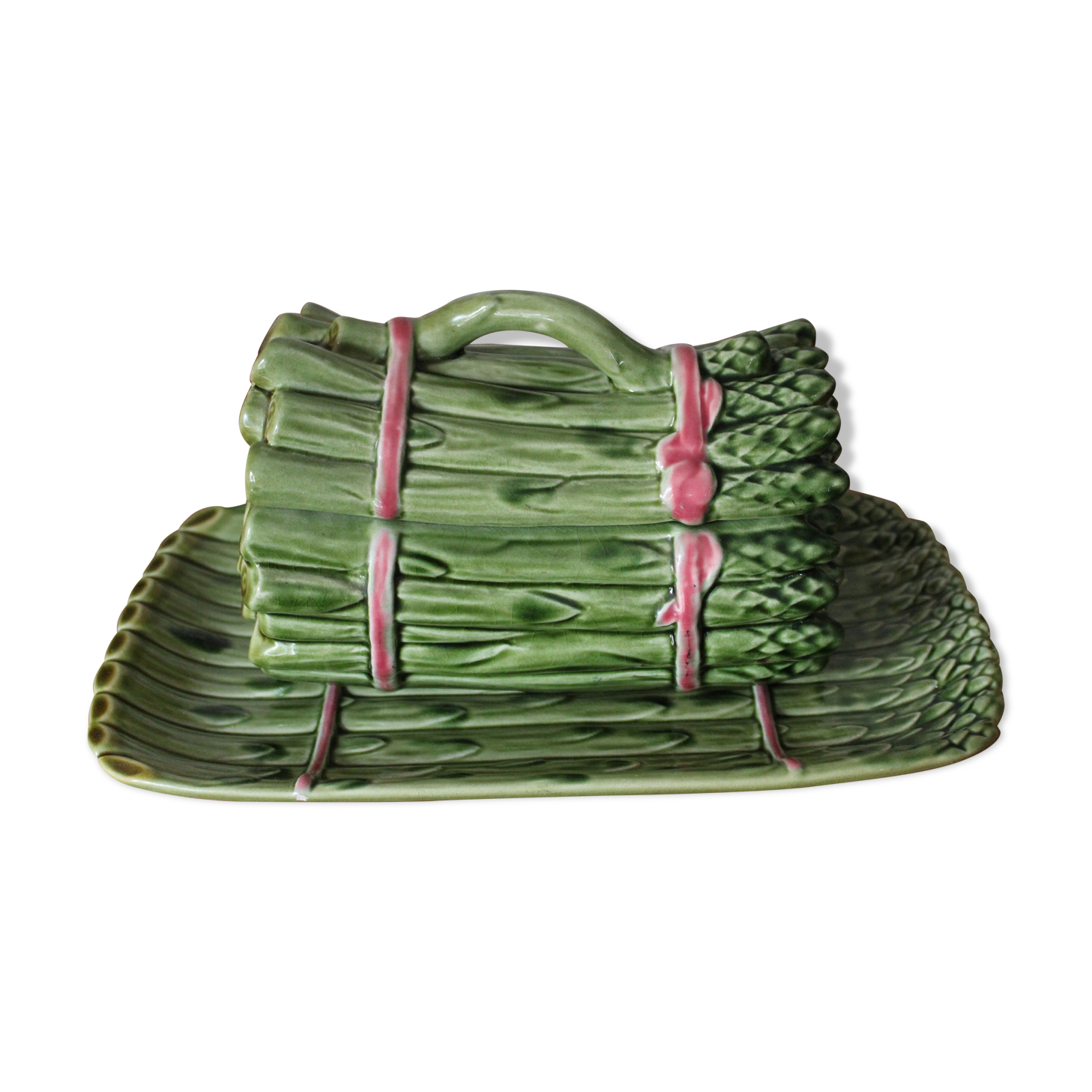Saucer in the shape of asparagus