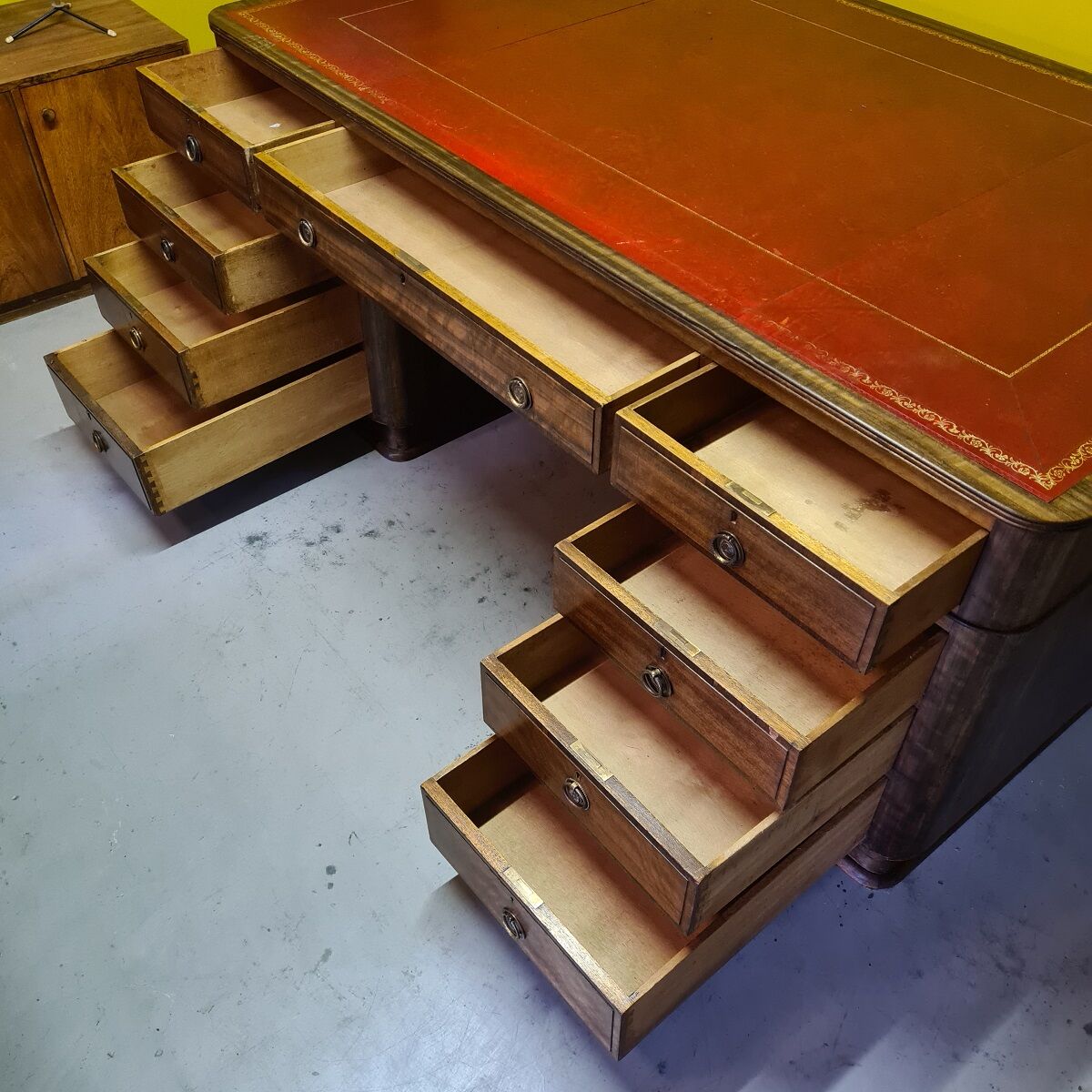 Antique English Desk With Rosewood Veneer, from around 1900