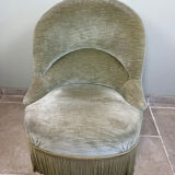 Fauteuil crapaud en velours vert