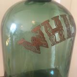 Green glass whiskey bottle