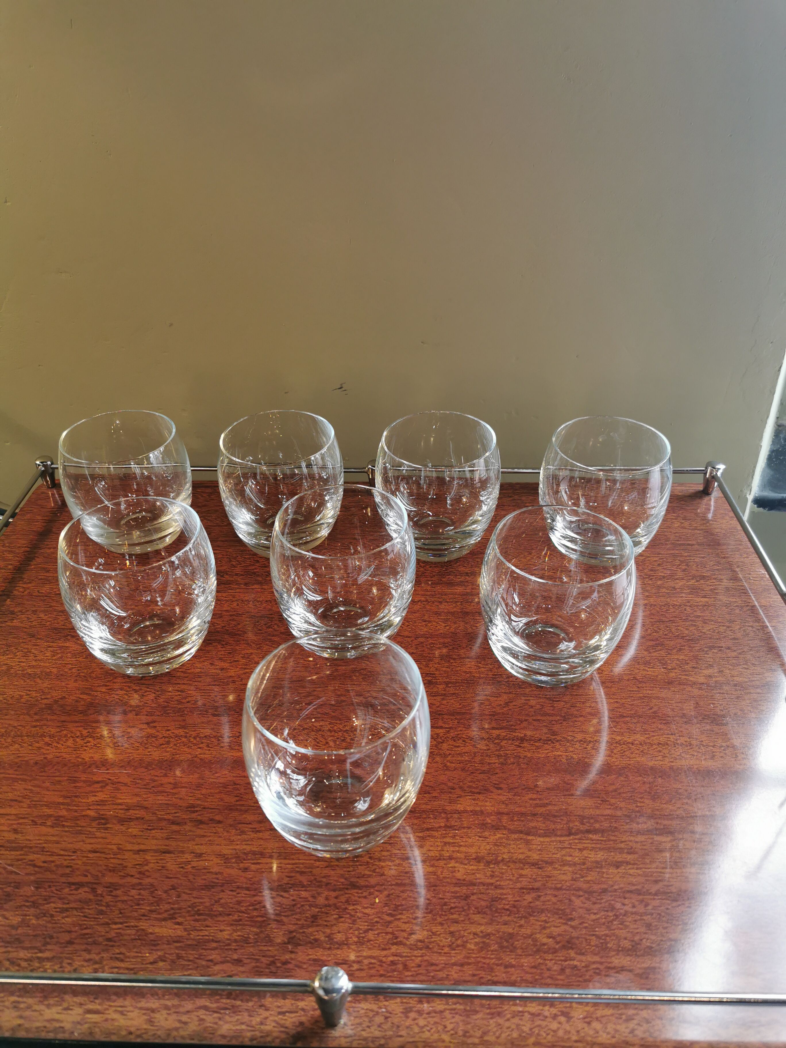 Set of 8 glasses vintage cups 70 ball shape