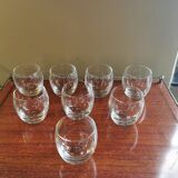 Set of 8 glasses vintage cups 70 ball shape
