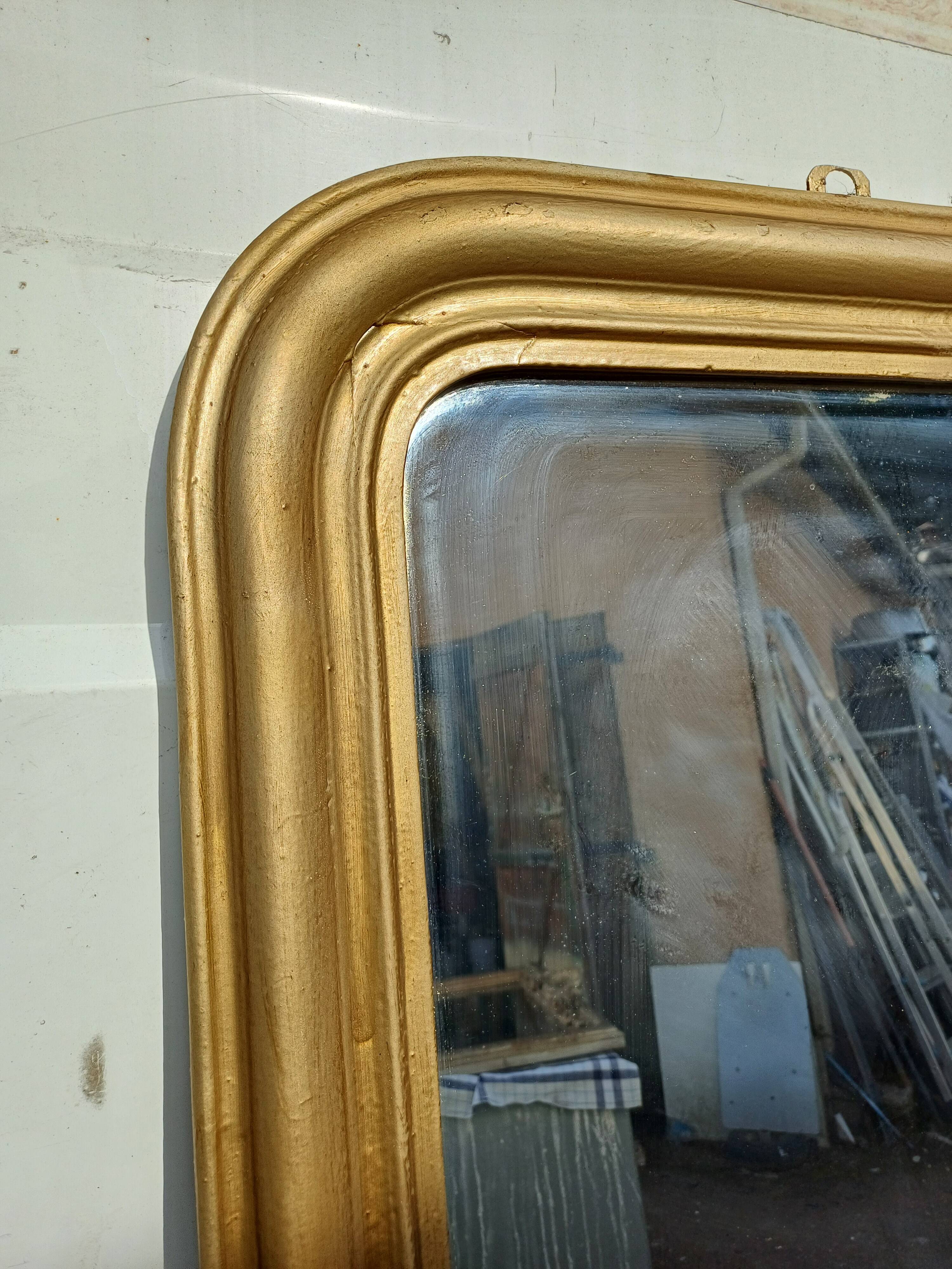 Napoleon III Mirror 19th Century Wood and Gilded Stucco