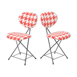 Paire de chaises F & T modernes hollandaises retapissées du milieu du siècle par Rob Parry