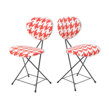 Pair of Reupholstered Dutch Mid-Century Modern F & T Chairs by Rob Parry