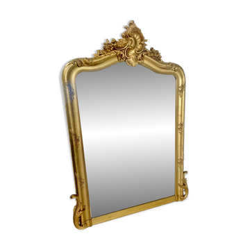 Grand miroir doré de style Louis XV- 130 x 90 cm