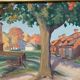 Original Mid Century Swedish Oil On Canvas – “Obscured By The Tree” By Rikard Erikson – Framed 55 × 47 Cm (21.7" × 18.5")