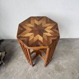 1930s star-inlaid side table