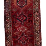 Tapis coureur vintage du Moyen-Orient Malayer fait main en laine 108 x 321