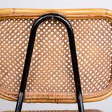 Vintage rattan and metal chair by Dirk Van Sliedrecht for Rohé Noordwolde 1950.