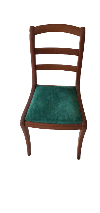 Chaise velours turquoise