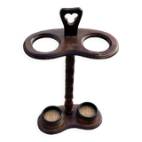 Support two vintage solid wood umbrellas