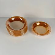 Important Fire-King Peach Lustre "Laurel Leaf" service for 12 people, Anchor Hocking, USA, 1950s.