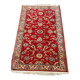 Tapis persan en laine bordeaux fleurs fait main 140x70